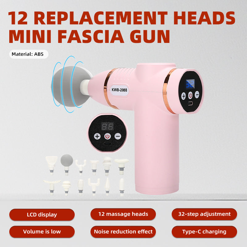 wankang 12-Replacement-Head Mini Fascia Gun Deep Muscle Massage, Relaxation & Fitness