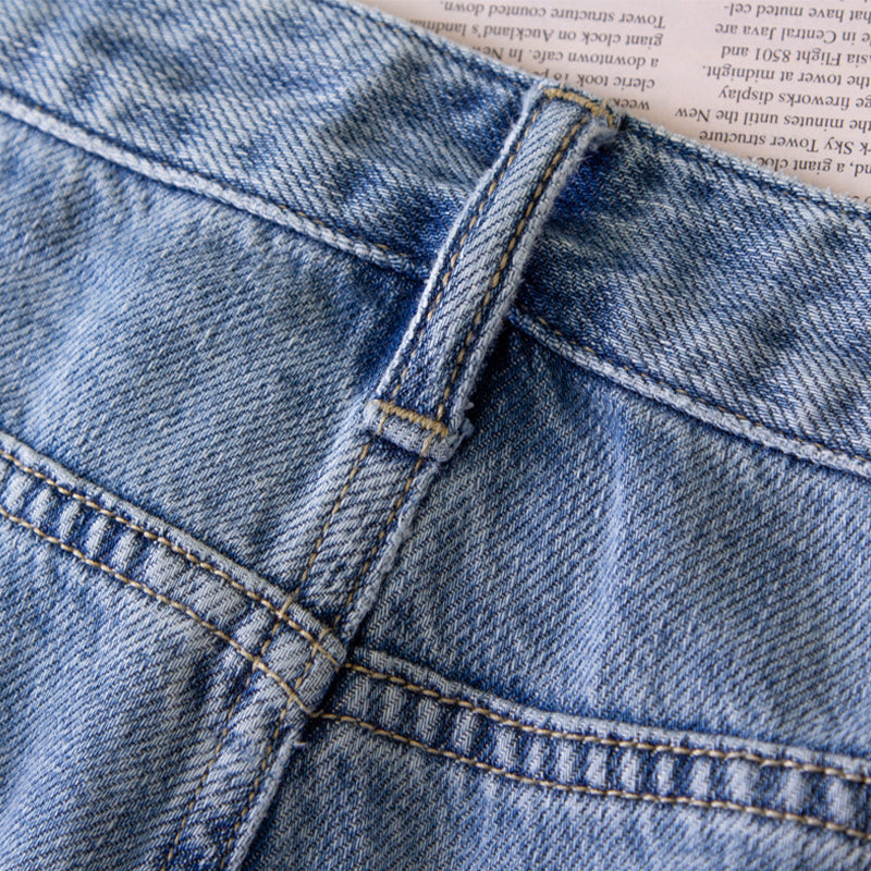 xinya Casual Pants Jeans  C2005-1J Pear shaped body pants, light blue denim design, high waisted jeans