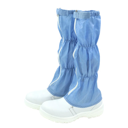 tonghuasheng Anti-static PU safety boots white and blue striped grid 8807 clean steel head anti-smashing dust-free shoes