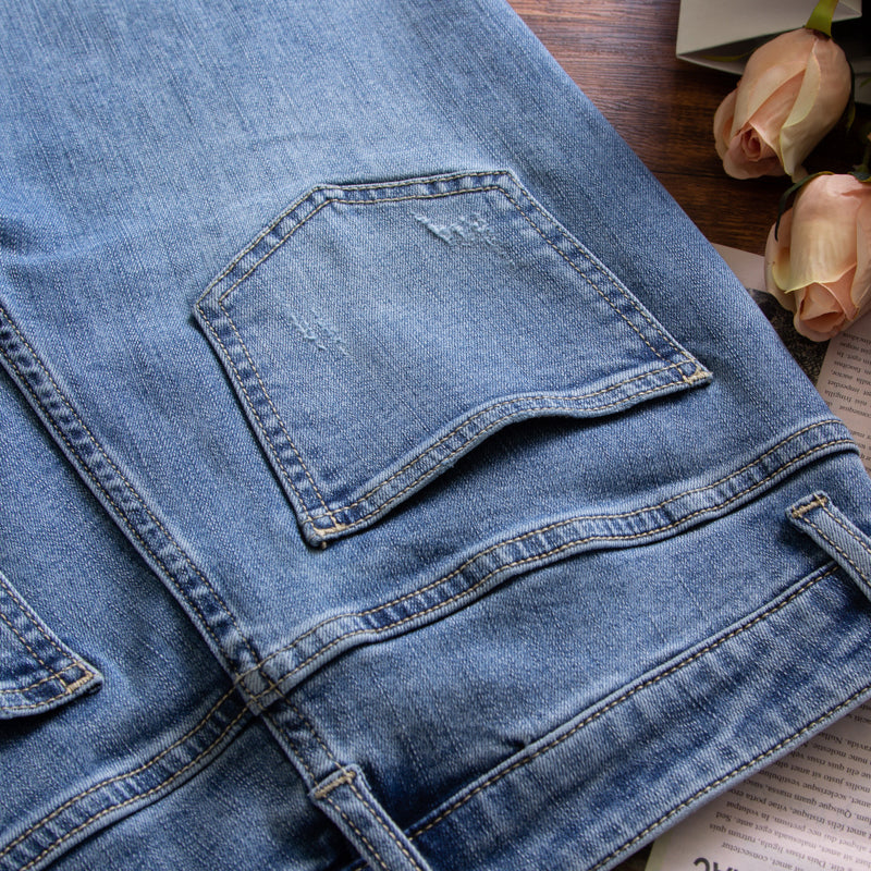 xinya Casual Pants Jeans C2016-5J  New Versatile Jeans Straight Leg Jeans Design Sense Jeans