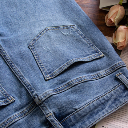 xinya Casual Pants Jeans C2016-5J  New Versatile Jeans Straight Leg Jeans Design Sense Jeans