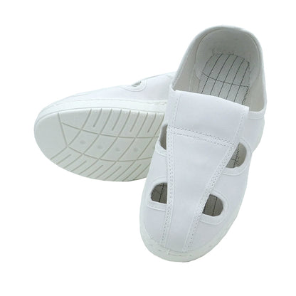 tonghuasheng Anti-static SPU white leather four-hole shoes thick soft sole 710 factory shoes clean room purification shoes single shoes