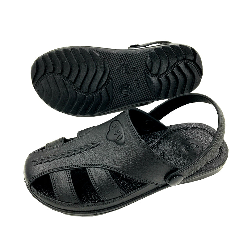 tonghuasheng Anti-static shoes dust-free slippers 722 sandals black and white blue toe protection Baotou slippers six-hole ESD shoes