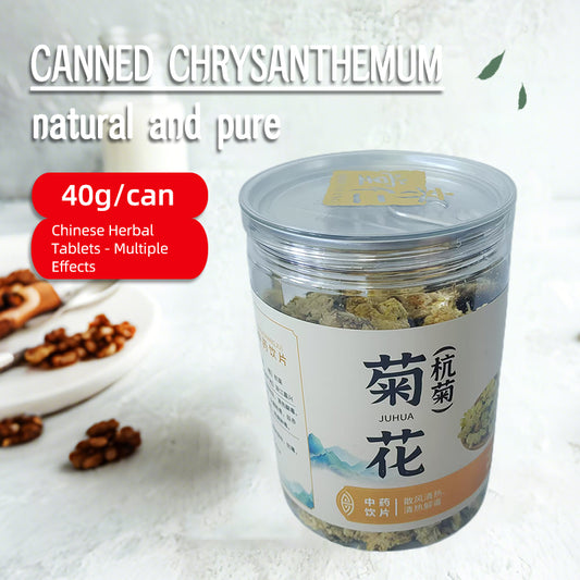 qirentang Chrysanthemum morifolium Ramat. var. Hangzhou, which is used to dispel wind - heat, clear away heat - toxicity, and relieve heart - fire 120 cans