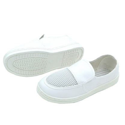 tonghuasheng  Anti-static white leather single hole mesh shoes PVC mesh shoes 614 dust-free work shoes