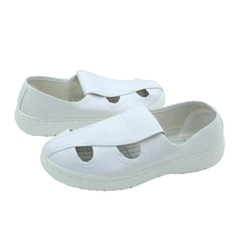 tonghuasheng Anti-static SPU white leather four-hole shoes thick soft sole 710 factory shoes clean room purification shoes single shoes