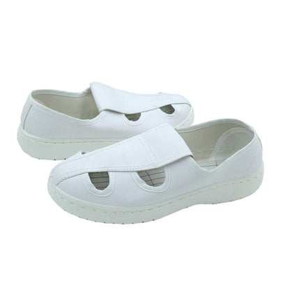 tonghuasheng Anti-static SPU white leather four-hole shoes thick soft sole 710 factory shoes clean room purification shoes single shoes