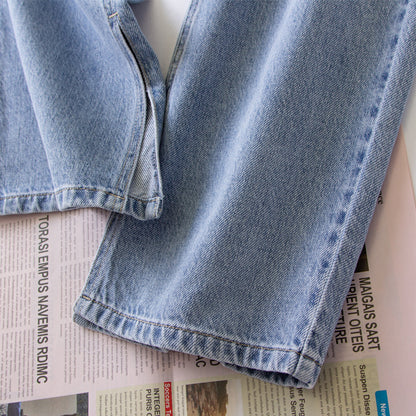 xinya Casual Pants Jeans  C2005-1J Pear shaped body pants, light blue denim design, high waisted jeans