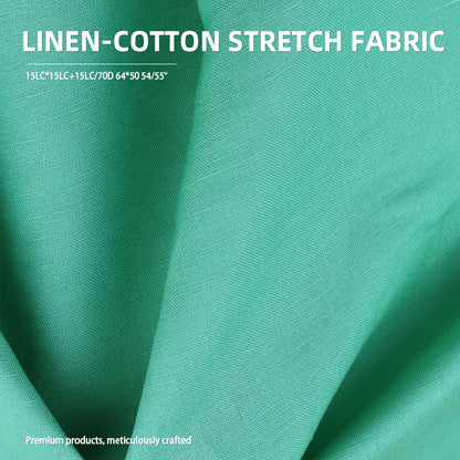 zhongchang Linen-Cotton Stretch Fabric for Dresses, Shirts, and Pants Wrinkle-Resistant and Easy to Care For  15LC*15LC+15LC/70D 64*50 54/55"(Please consult customer service for pricing)