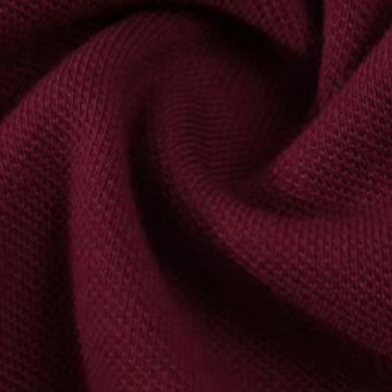 Jier 100% Cotton Ultra-Soft Fleece Long-Sleeve Turn-Down Collar T-Shirt Solid Color, Versatile Style