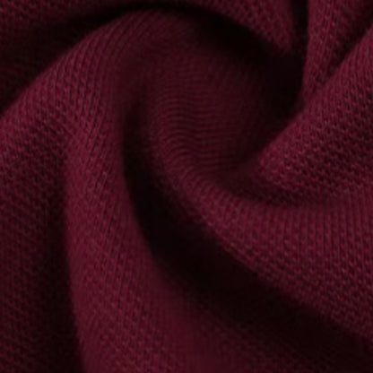 Jier 100% Cotton Ultra-Soft Fleece Long-Sleeve Turn-Down Collar T-Shirt Solid Color, Versatile Style