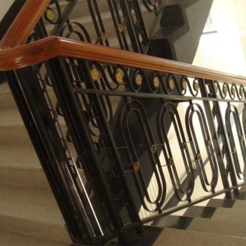 hengze Wrought Iron Stair Railings Indoor  Outdoor Home Guardrails Custom Sizes Rust-Proof  Carved Staircase Handrail Railings(Please consult customer service for pricing)