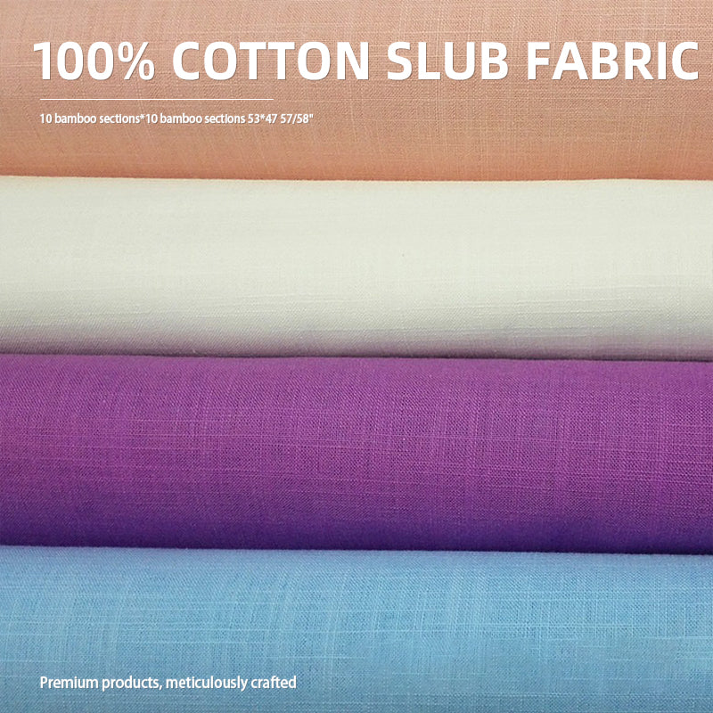 zhongchang 100% cotton slub fabric with natural irregular texture Durable and abrasion-resistant 10 bamboo sections*10 bamboo sections 53*47 57/58"(Please consult customer service for pricing)