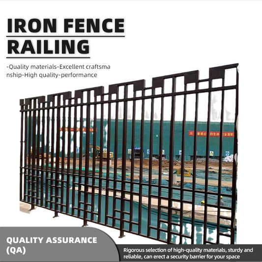 hengze Wrought Iron Fence Railings Garden Outdoor Guardrails Custom Height Rust-Proof Reinforced Villa Garden Fencing(Please consult customer service for pricing)