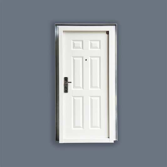tianweidun Customized Class D security door Simple classic white spot outdoor steel flat start-up installation project entrance security door(Please consult customer service for prices)