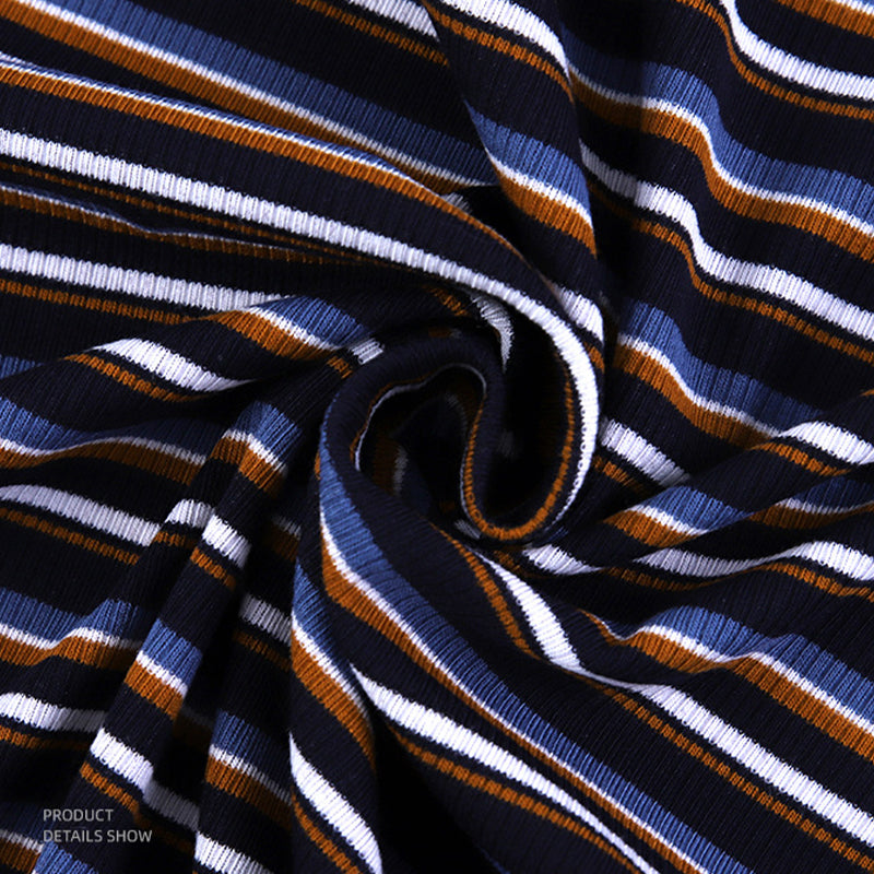 meiyi 30STR2*2 striped rib  Skin friendly and comfortable fabric Knitted fabric Color stripe