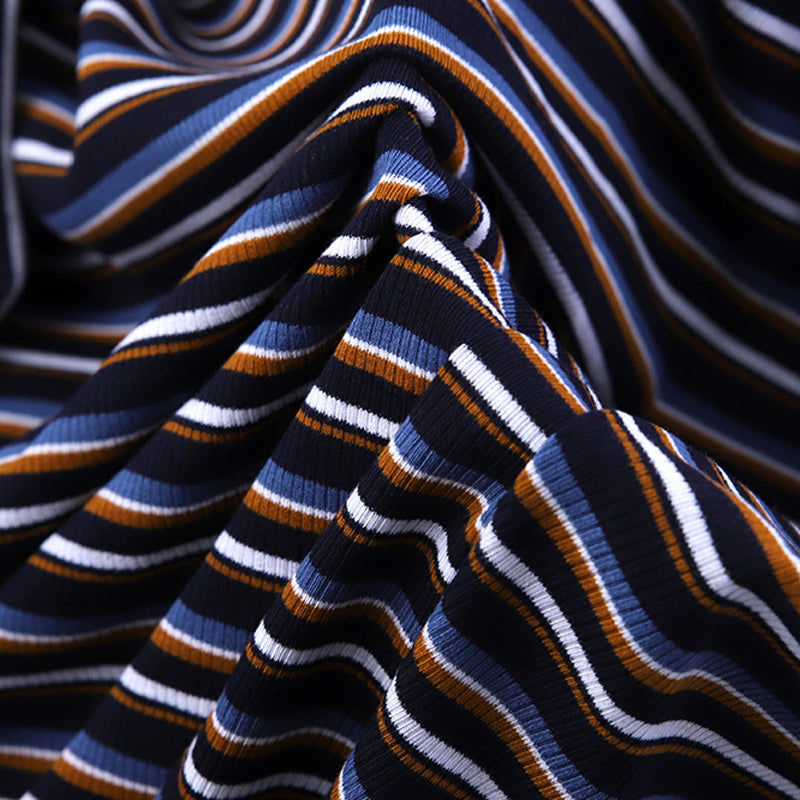 meiyi 30STR2*2 striped rib  Skin friendly and comfortable fabric Knitted fabric Color stripe