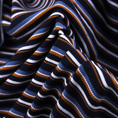 meiyi 30STR2*2 striped rib  Skin friendly and comfortable fabric Knitted fabric Color stripe