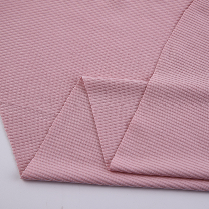 meiyi Rayon spandex 2*2 rib Pure cotton cloth All polyester thread knitted fabric Clothing fabric