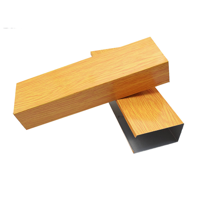 xuncheng 50 bottom 70 height wood grain square pass  Wood grain aluminum square tube aluminum square passage suspended ceiling aluminum alloy hollow pipe grille