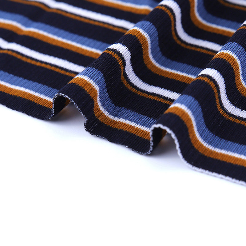 meiyi 30STR2*2 striped rib  Skin friendly and comfortable fabric Knitted fabric Color stripe